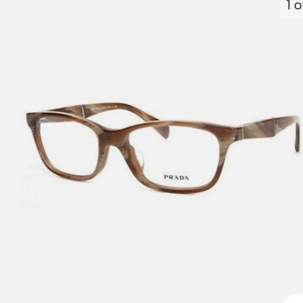 PRADA BROWN HORN EYEGLASS FRAMES